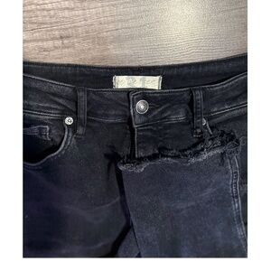 We The Free Black Distressed Jeans Size 31 – Raw Hem – Free People Denim